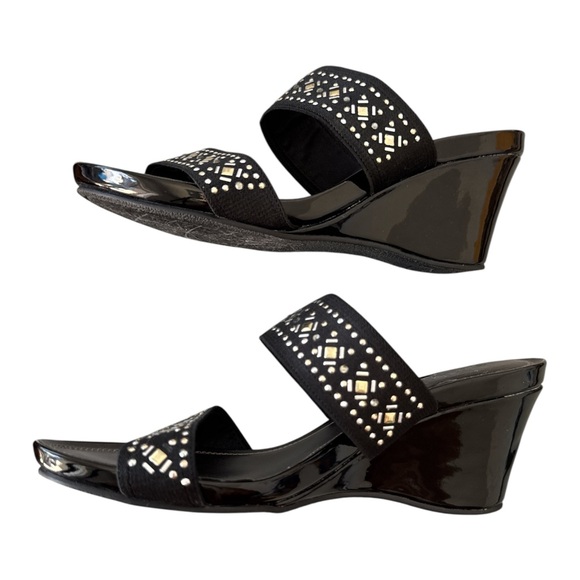 Impo Black Wedges with Rhinestone Details - Picture 3 of 10